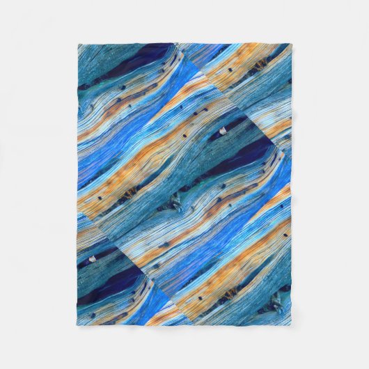 Couverture Polaire panneaux bleus rustiques de genévrier (Devant)