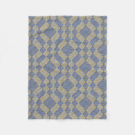 Couverture Polaire Panneaux d'art étoile de David bleu or (Devant)