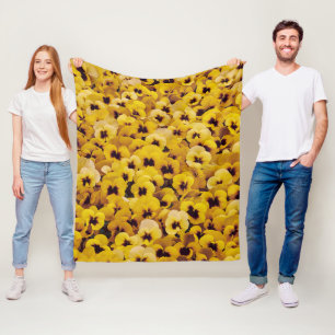 Couverture Polaire Pansies jaunes