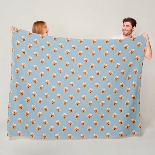 Couverture Polaire Pansies orange (En situation)