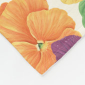 Couverture Polaire Pansies sur blanc cassé (Coin)