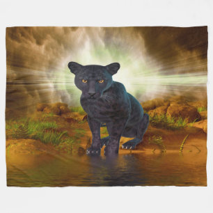 Couverture Polaire Panthère noire