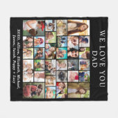 Couverture Polaire Papa 30 Photo Collage noir (Devant (Horizontal))
