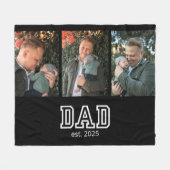 Couverture Polaire Papa a créé une coutume année 3 photo (Devant (Horizontal))