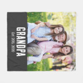 Couverture Polaire Papa a établi une photo de script blanc (Devant (Horizontal))