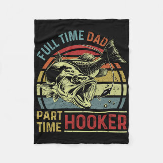 Couverture Polaire Papa à temps plein, papa pêcheur drôle à temps par