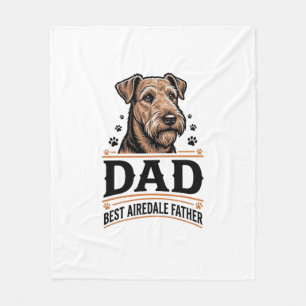 Couverture Polaire Papa Airedale Terrier Chemise de père de chien vin