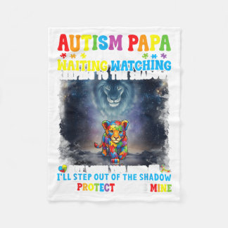 Couverture Polaire Papa Autiste Lion Protecteur Soutien Petit-Fils