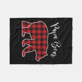 Couverture Polaire Papa Bear Pajama Rouge Buffalo Noël Funny Famille (Devant (Horizontal))