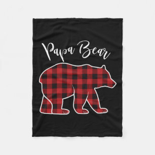 Couverture Polaire Papa Bear Pajama Rouge Buffalo Noël Funny Famille