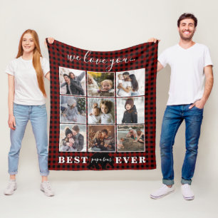 Couverture Polaire Papa Bear Photo Collage papa cadeau