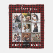 Couverture Polaire Papa Bear Photo Collage papa cadeau (Devant)