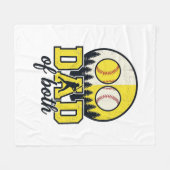 Couverture Polaire Papa de baseball et softball des deux conception d (Devant (Horizontal))