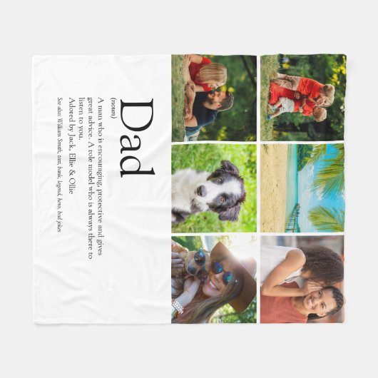 Couverture Polaire Papa Définition 6 Photo Fête des pères amusante (Devant (Horizontal))