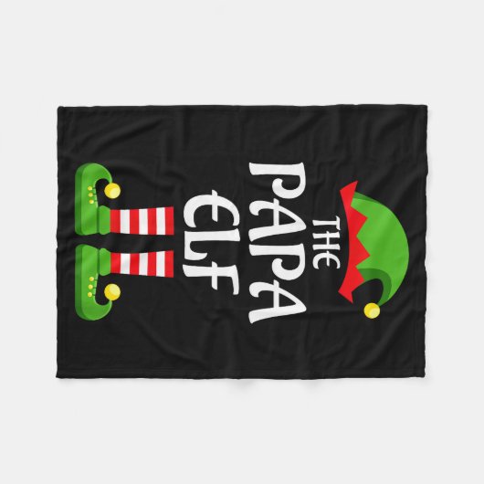 Couverture Polaire Papa Elf Family Matching Group Christmas Dad  (Devant (Horizontal))