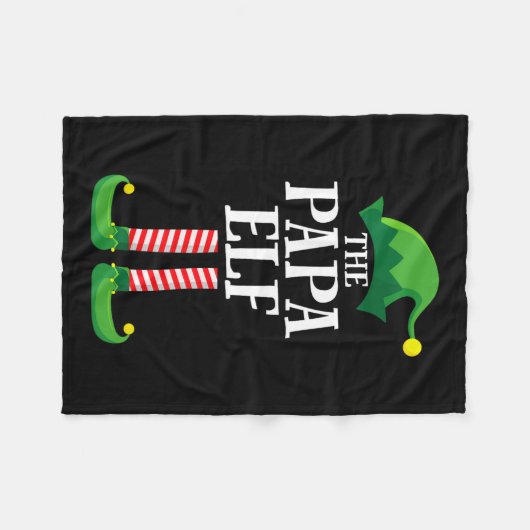 Couverture Polaire Papa Elf Matching Family Group Christmas Party Pyj (Devant (Horizontal))