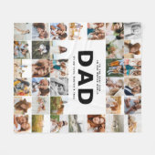 Couverture Polaire Papa fête des pères multi photo moderne noir blanc (Devant (Horizontal))