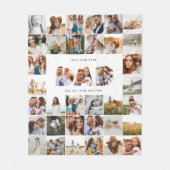 Couverture Polaire Papa fête des pères multi photo moderne noir blanc (Devant)