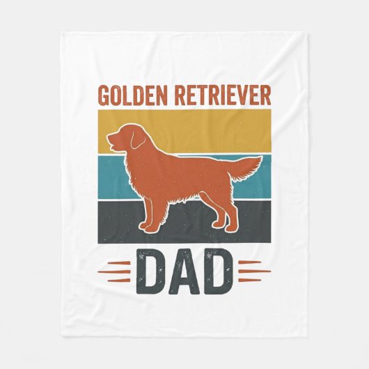 Couverture Polaire Papa Golden Retriever Conception Vector pour Amate (Devant)