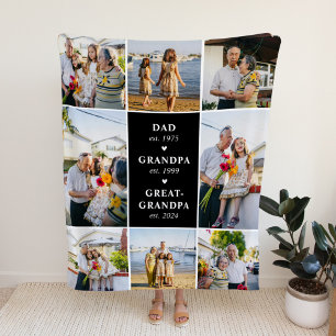 Couverture Polaire Papa, Grand-père, Arrière-grand-père Plaid Établie