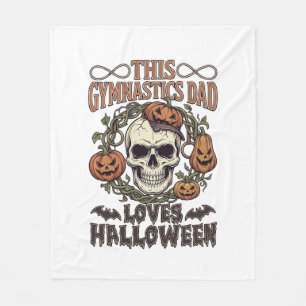 Couverture Polaire Papa Gymnastique Aime Halloween Crâne Citrouilles