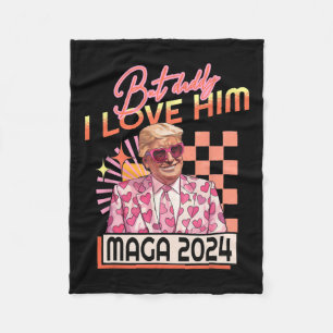 Couverture Polaire Papa I Love Him Maga 2024 Donald Trump Retour 4e O
