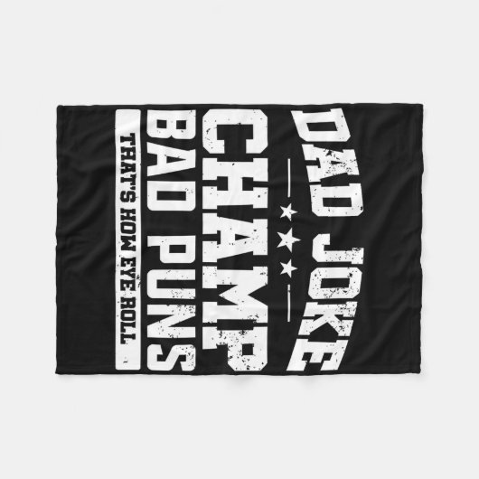 Couverture Polaire Papa Joke Champ D Puns Comment Les Yeux Roulent Fê (Devant (Horizontal))