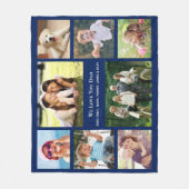 Couverture Polaire Papa Love You Photo Collage bleu (Devant)