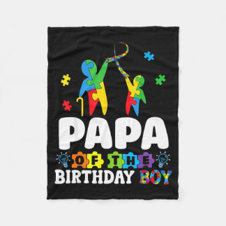 Couverture Polaire Papa Of The Birthday Boy Autism Awareness Support 
