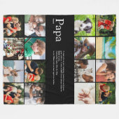 Couverture Polaire Papa Papa Jamais Définition Photo Collage Noir (Devant (Horizontal))