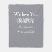 Couverture Polaire Papa Papa Papa Papa Custom Papa Daddy Dada Simple (Devant)