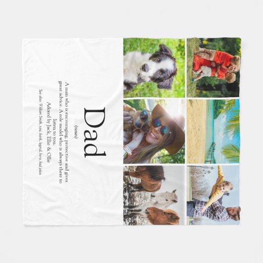 Couverture Polaire Papa Papa Papa Papa Père Définition 6 Photo Collag (Devant (Horizontal))