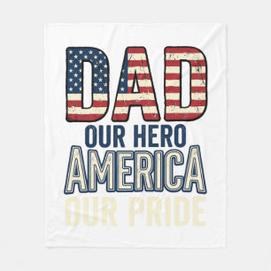 Couverture Polaire Papa patriotique notre héros conception de chemise