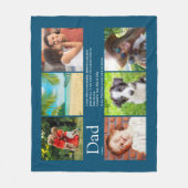 Couverture Polaire Papa Père Définition 6 Photo Collage Bleu (Devant)