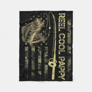 Couverture Polaire Papa super cool camouflage homme drapeau américain
