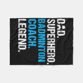 Couverture Polaire Papa Superhero Badminton Entraîneur Funny Badminto (Devant (Horizontal))