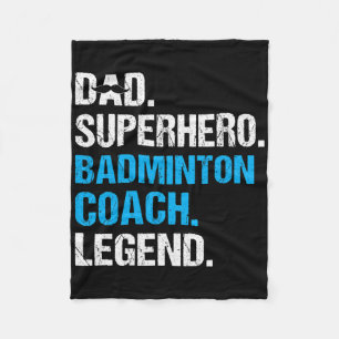 Couverture Polaire Papa Superhero Badminton Entraîneur Funny Badminto