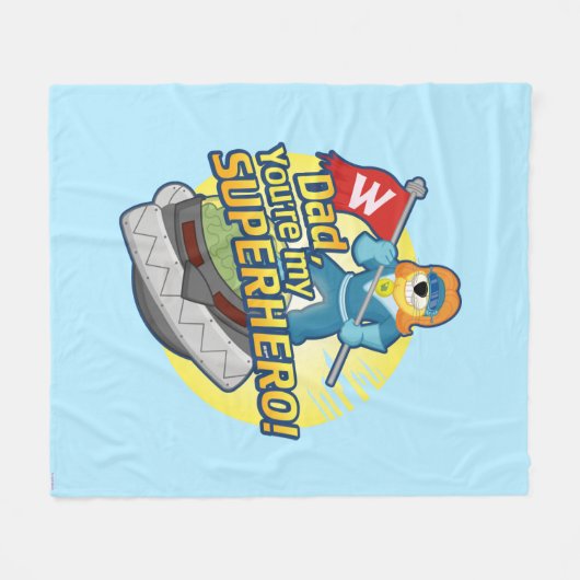 Couverture Polaire Papa, vous êtes mon super héros (Devant (Horizontal))