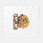 Couverture Polaire PAPABARA Conception Vectorielle Papa Capybara Rétr (Devant (Horizontal))