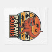 Couverture Polaire Papawsaurus Rétro Dinosaure Coucher de Soleil Vect (Devant (Horizontal))