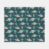 Couverture Polaire Paper Cut Out Aliens and UFOs Blanket (Devant (Horizontal))