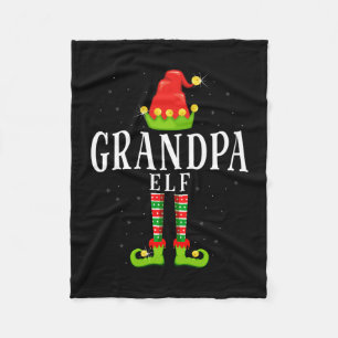 Couverture Polaire Papi elf Noël pyjama de Noël assorti