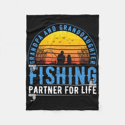 Couverture Polaire Papi et petite-fille, compagnons de pêche pour la  (Devant)