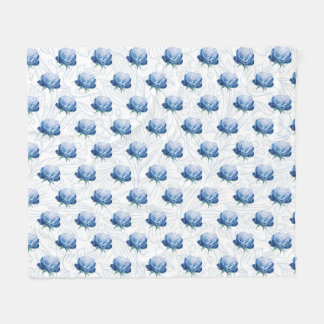 Couverture Polaire Papier d'enveloppement botanique Elegance Blue Peo