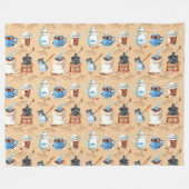 Couverture Polaire Papier d'enveloppement de café aquarelle (Devant (Horizontal))