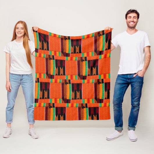 Couverture Polaire Papier Kente africain (En situation)
