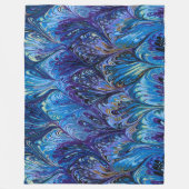 COUVERTURE POLAIRE PAPIER MARBÉ, MOTIF ABSTRAIT BLEU PEACOCK, EAUX (Devant)