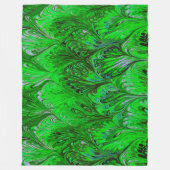 COUVERTURE POLAIRE PAPIER MARBELÉ, MOTIF ABSTRAIT VERT PEACOCK, ESCAL (Devant)