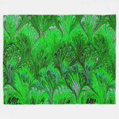 COUVERTURE POLAIRE PAPIER MARBELÉ, MOTIF ABSTRAIT VERT PEACOCK, ESCAL (Devant (Horizontal))