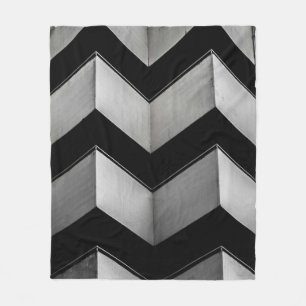 COUVERTURE POLAIRE PAPIER NOIR ET BLANC CHEVRON